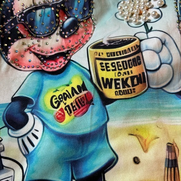 Mickey and Minnie Tropical Short Sleeve Tee - White and Green - Picture 11 of 14